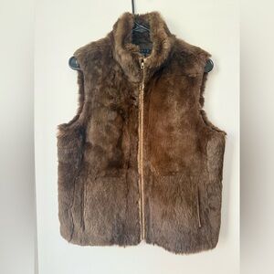 Theory Women’s Brown Rabbit Fur  Vest Size L